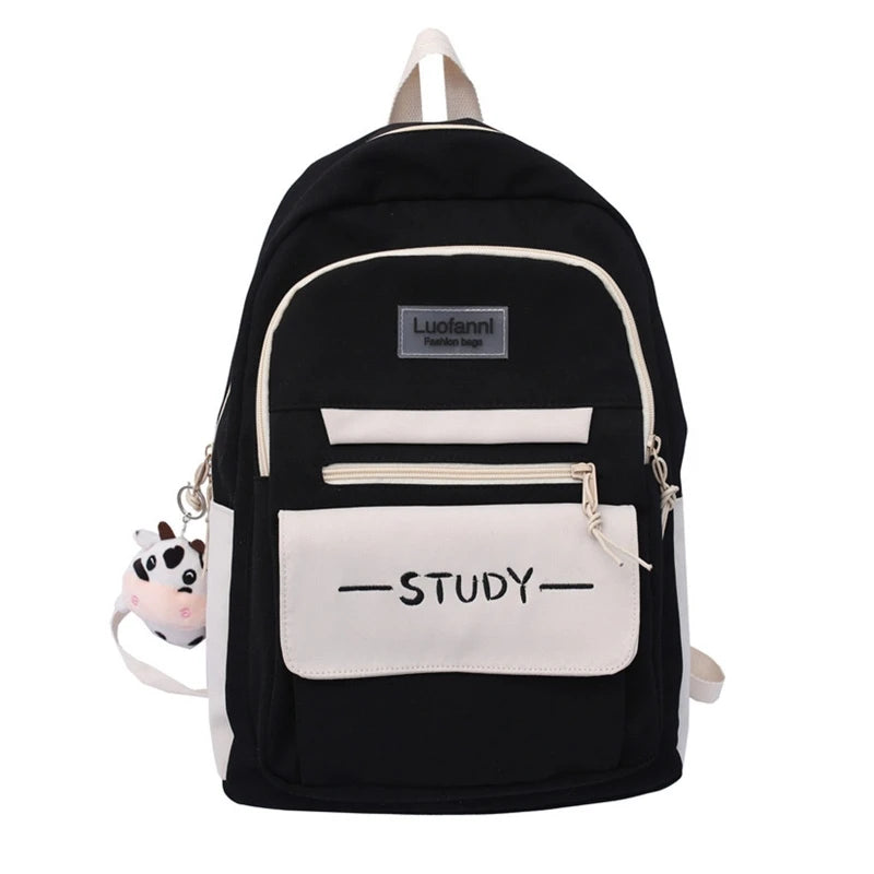 Large Capacity Backpack Multi-Pocket Nylon College Bookbag Student Teenagers Gir