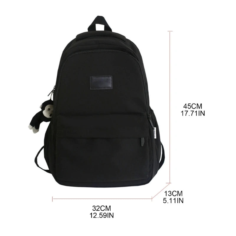Large Capacity Nylon College Bookbag for Student Teenagers Girls