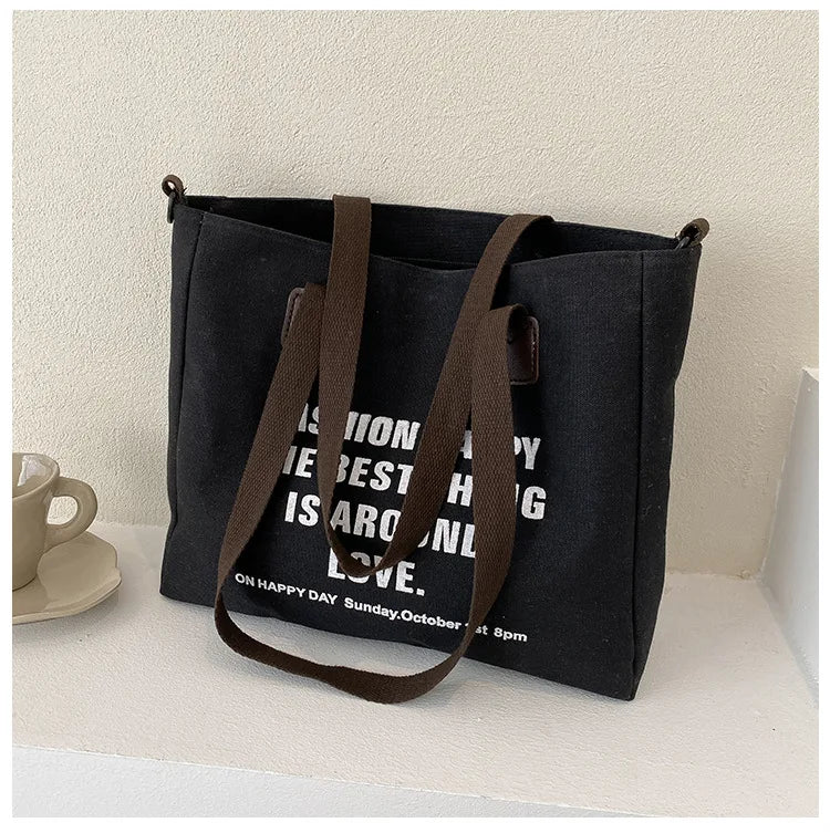 Large Canvas Shoulder Bag Tote Handbag