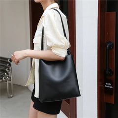 Large Capacity Bucket Bag PU Leather Shoulder Bags for Women
