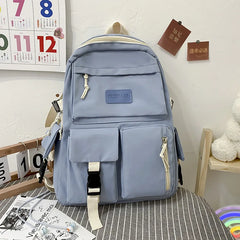 Large Canvas Backpack Student School Bag