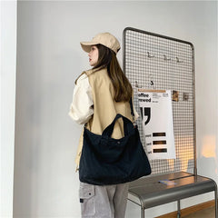 Large Capacity Soft Denim Shoulder Bag for Women