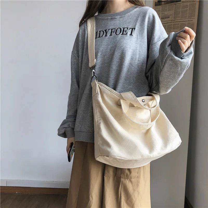 Large Capacity Soft Denim Shoulder Bag for Women