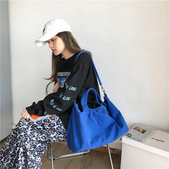 Large Capacity Soft Denim Shoulder Bag for Women