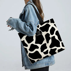 Large Capacity Canvas Shoulder Bags for Women Print Versatile In Handbag