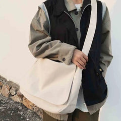 Large Capacity Canvas Shoulder Bags Harajuku Diagonal Bag