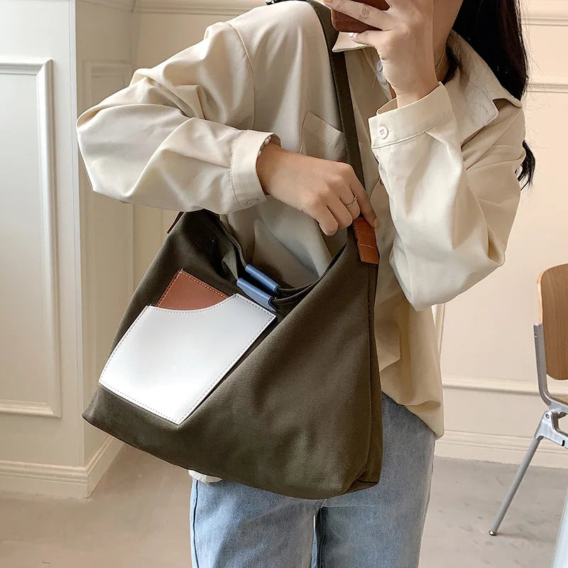 Large Capacity Canvas Women's Bag Female Big Crossbody Shoulder Bags Shopper