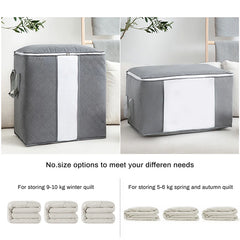 Large Capacity Clothing Storage Bag Organizer With Handle Fabric For Comforter B