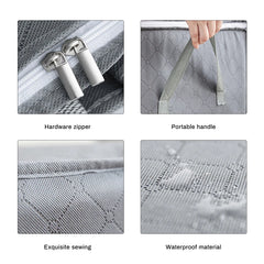 Large Capacity Clothing Storage Bag Organizer With Handle Fabric For Comforter B
