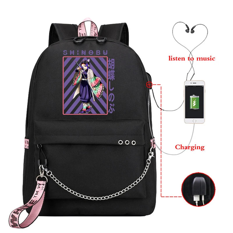 Demon Slayer Anime Men's Fishing Backpack Outdoor Camping Bag