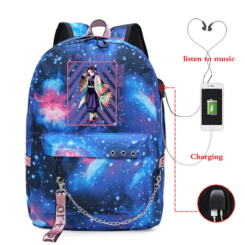 Demon Slayer Anime Men's Fishing Backpack Outdoor Camping Bag