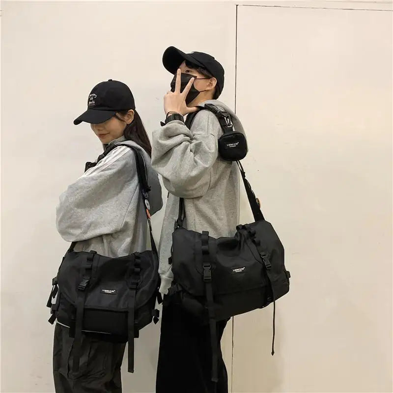 Large Capacity Nylon Crossbody Bag for Women Solid Shoulder Bag