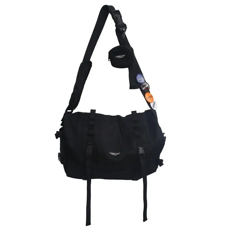 Large Capacity Nylon Crossbody Bag for Women Solid Shoulder Bag