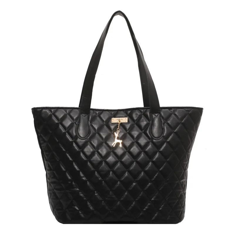 Large Capacity Diamond Check Bag Women's Tote Casual Handbag
