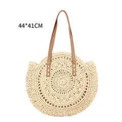 Large Capacity Straw Beach Shoulder Bag Women Tote Handbag