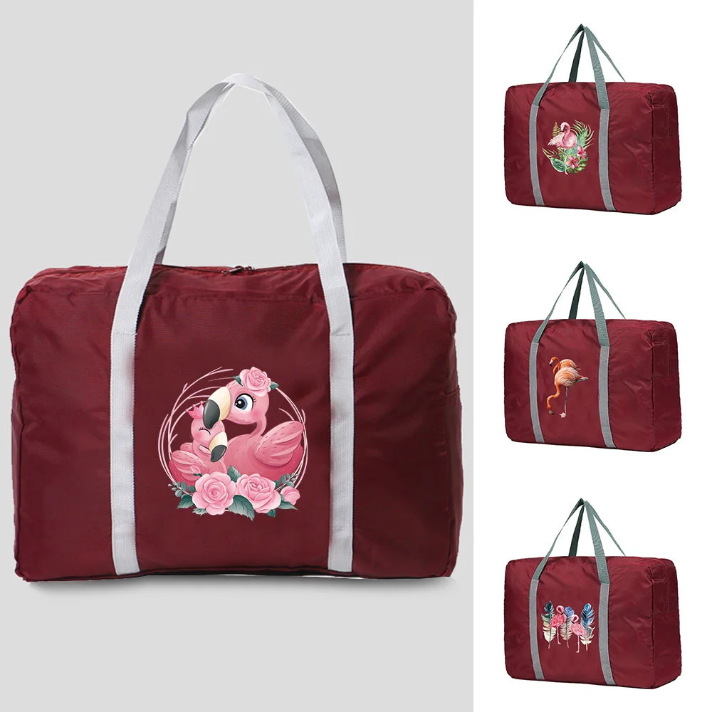Flamingo Print Travel Bag Large Tote Women Handbag Shoulder St