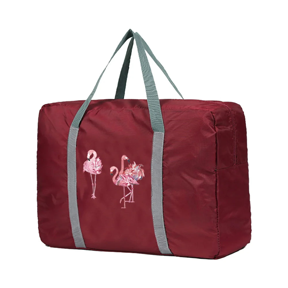 Flamingo Print Travel Bag Large Tote Women Handbag Shoulder St