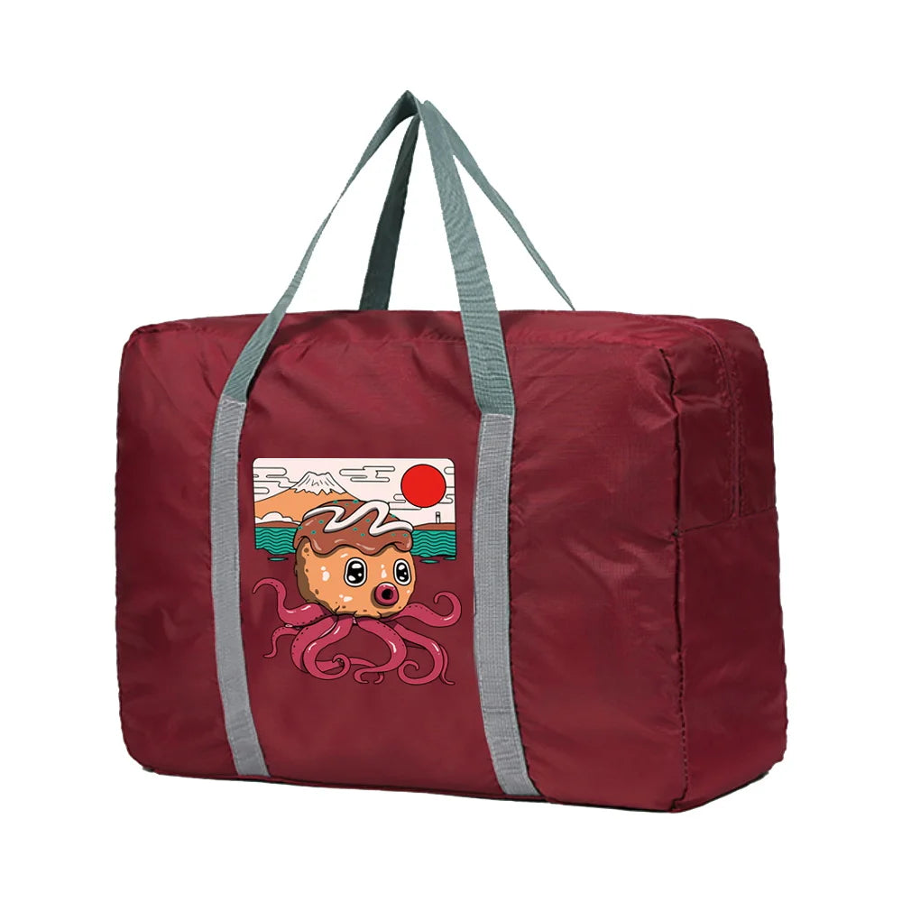 Foldable Travel Bag Monster Pattern Luggage Men Carry on B