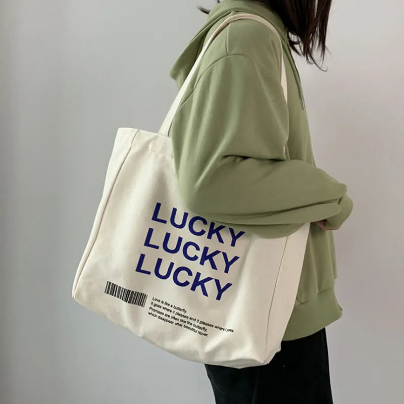 Large Capacity Folded Canvas Women Shopping Bags Casual Ladies Shopper Handbag S