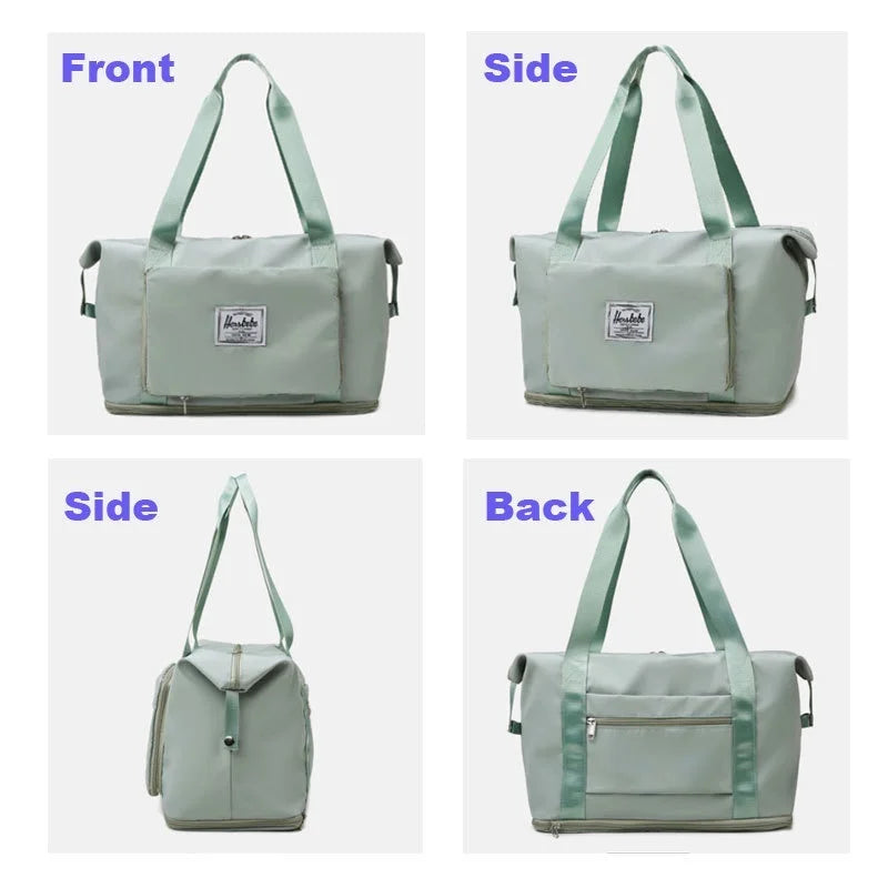 Large-Capacity Foldable Travel Bag Waterproof Duffel Tote Crossbody