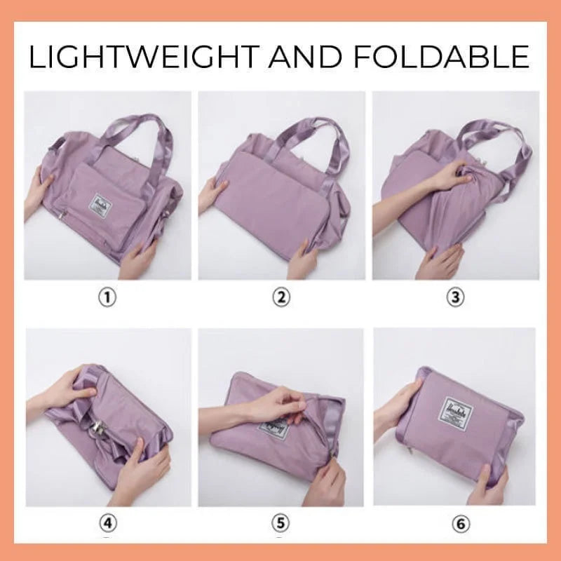 Large-Capacity Foldable Travel Bag Waterproof Duffel Tote Crossbody