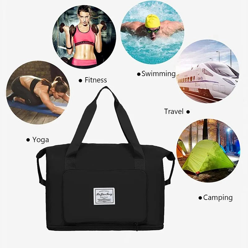 Large Capacity Folding Travel Bag Waterproof Duffel Fabric Bag