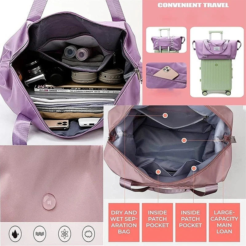 Large Capacity Folding Travel Bag Waterproof Duffel Fabric Bag