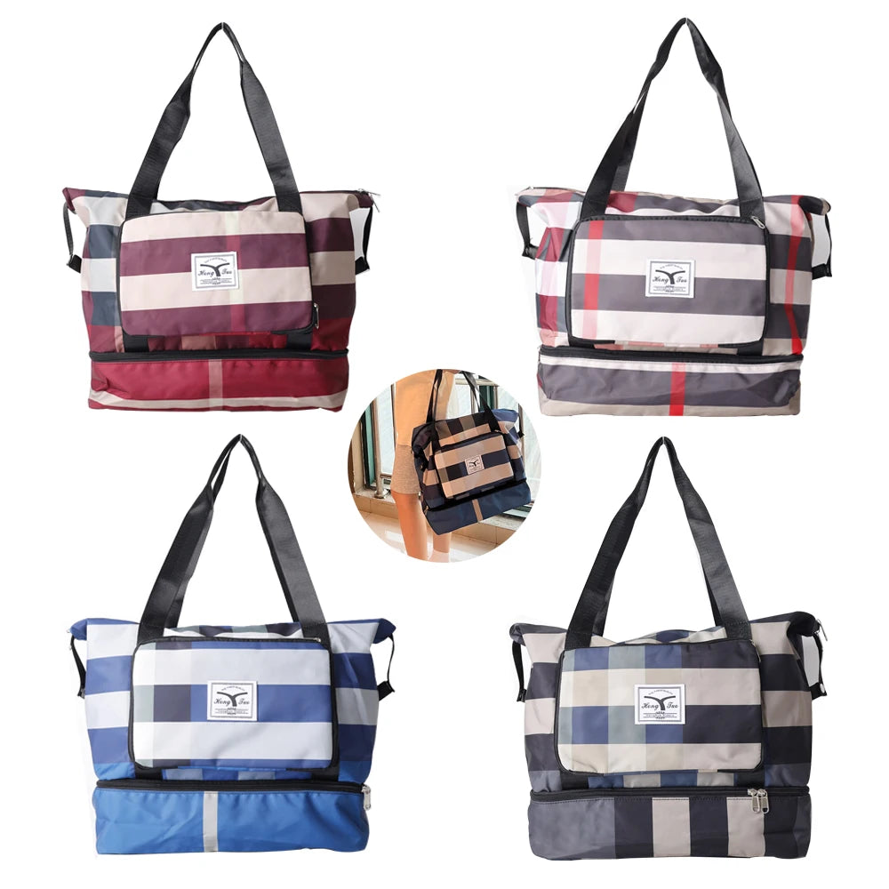 Folding Travel Bags Dry/Wet Separat Luggage Tote Handbag Travel Duffle