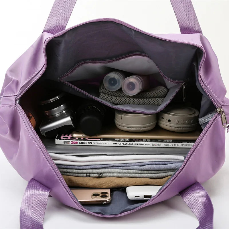 Large Capacity Waterproof Folding Travel Bag Luggage Tote Gym Yoga Shoulder Bag