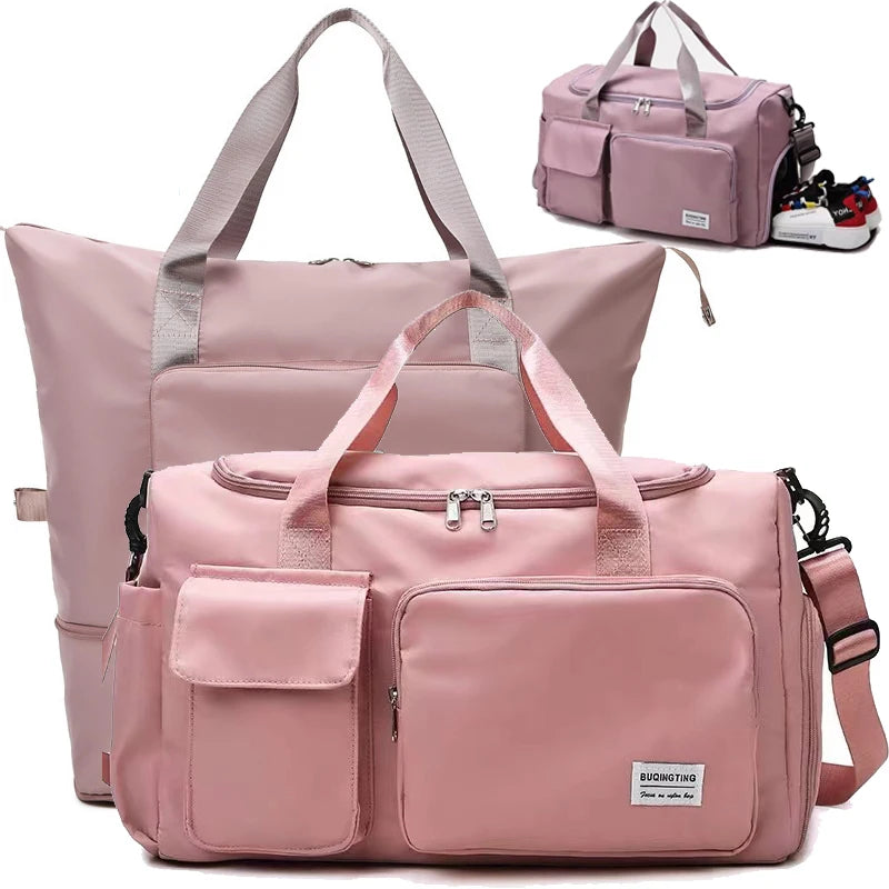 Large Capacity Folding Travel Bag Waterproof Luggage Tote Gym Yoga Storage