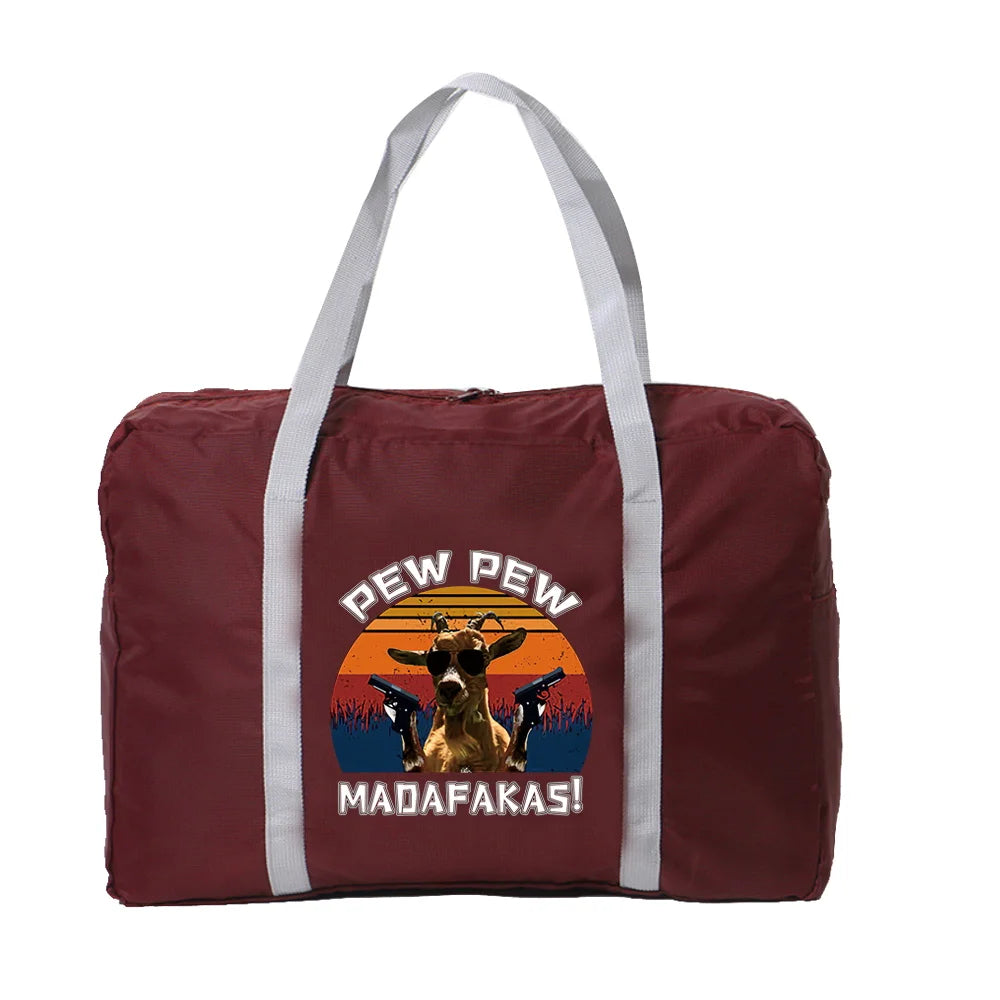 Large Folding Travel Bags Pew Print Luggage Tote Handbag Duffle Bag