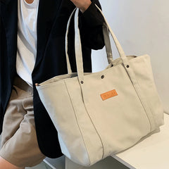 Large Capacity Canvas Shoulder Bag Women Casual Travel Tote Vintage Handbag