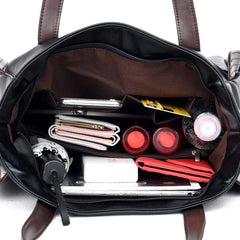 Large Capacity Leather Bucket Bag Crossbody Tote Handbag Purse