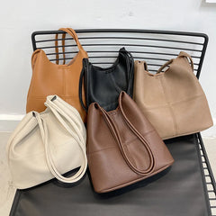 Large-Capacity Handbags Women Tote Pu Leather Autumn Underarm Shoulder Bag