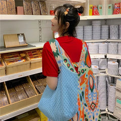 Large Capacity Hollow Out Shoulder Bags Women Shopping All-match Underarm Totes