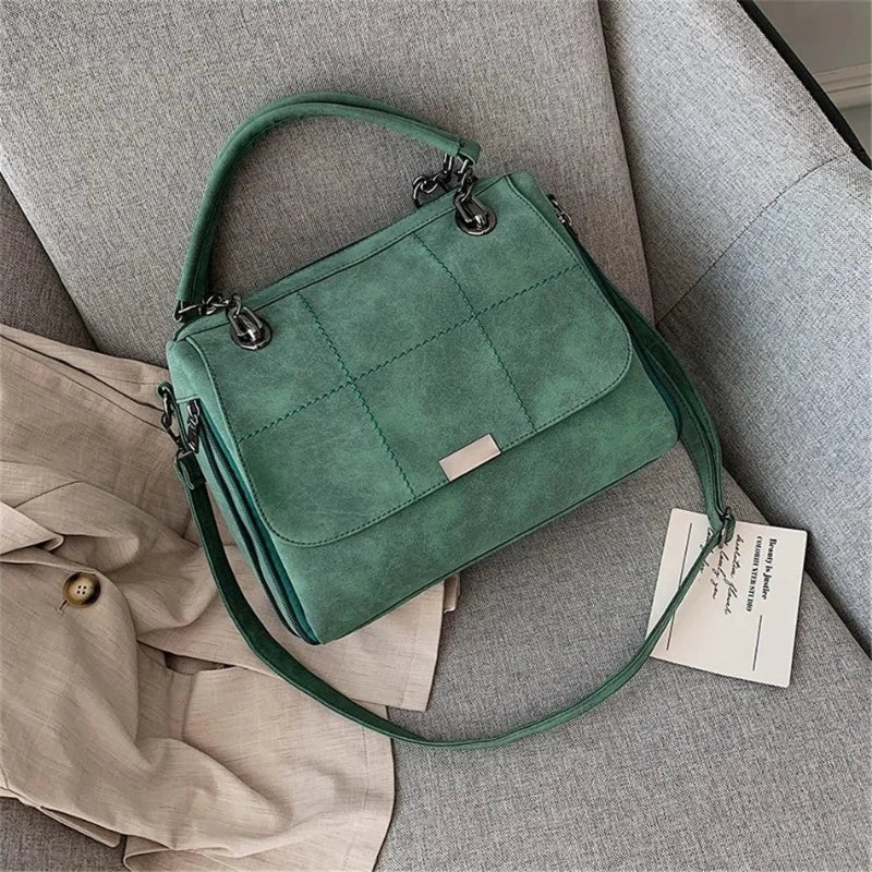 Large Capacity Ladies Frosted Retro Handbag Women's Shoulder Crossbody Bag