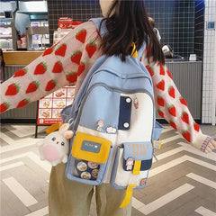 Large Capacity Ladies Travel Backpack Multi-pocket College Waterproof School Bag