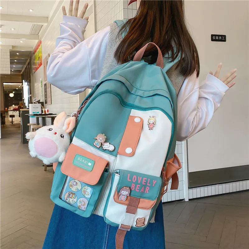 Large Capacity Ladies Travel Backpack Multi-pocket College Waterproof School Bag