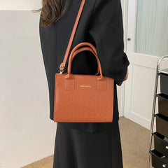 Crocodile Pattern Messenger Bag Large Capacity Crossbody Tote for Women