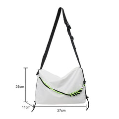 Large Capacity Messenger Bag Crossbody Green Ribbon for Travel Sports