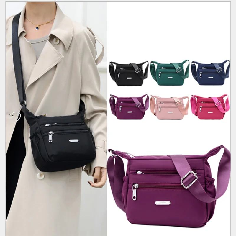 Large Capacity Women's Nylon Shoulder Messenger Tote Bag
