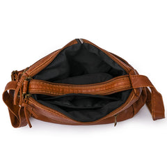 Vintage Multilayer Crossbody Bag Women Shoulder Handbag Leather Messenger