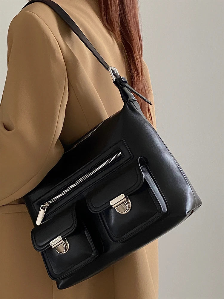 Large Capacity Tote Bag for Women Vintage Crossbody Handbag