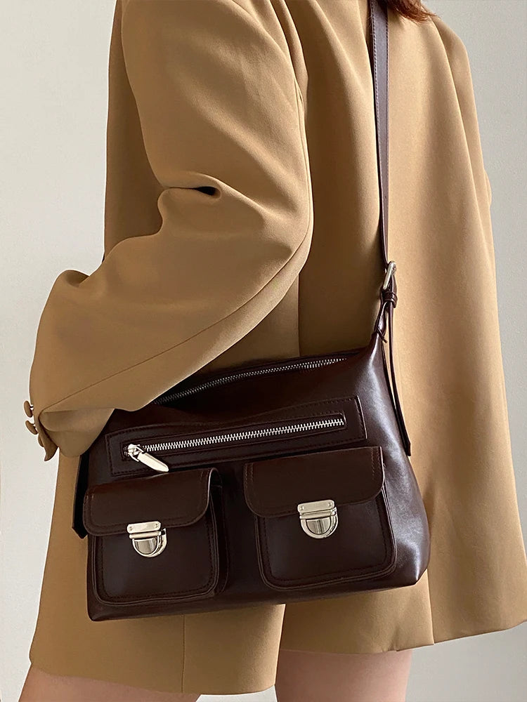 Large Capacity Tote Bag for Women Vintage Crossbody Handbag
