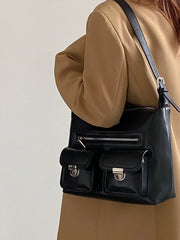Large Capacity Tote Bag for Women Vintage Crossbody Handbag