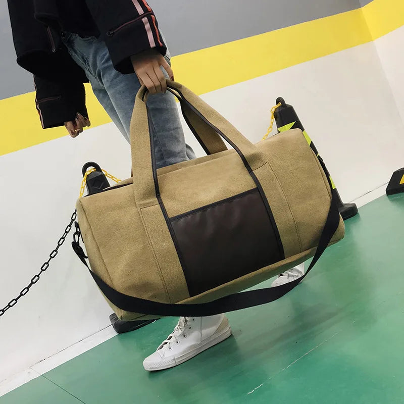 Large Capacity Travel Bag Yoga Fitness Canvas Handbag
