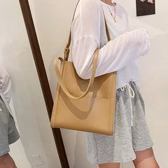 Large Capacity One Shoulder Bag Women's Summer PU Leather High Solid Casual Fema