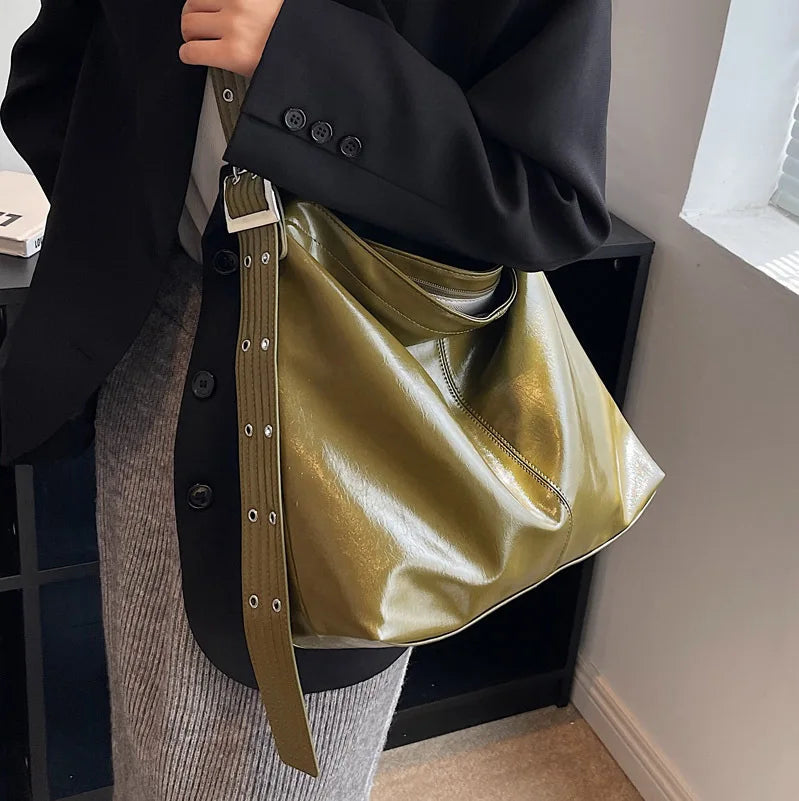 Large Capacity PU Leather Shoulder Bags For Women Autumn And Winter Totse Bag