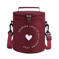 Large-Capacity Portable Lunch Bag Insulation Bag Round Barrel Aluminum Foil