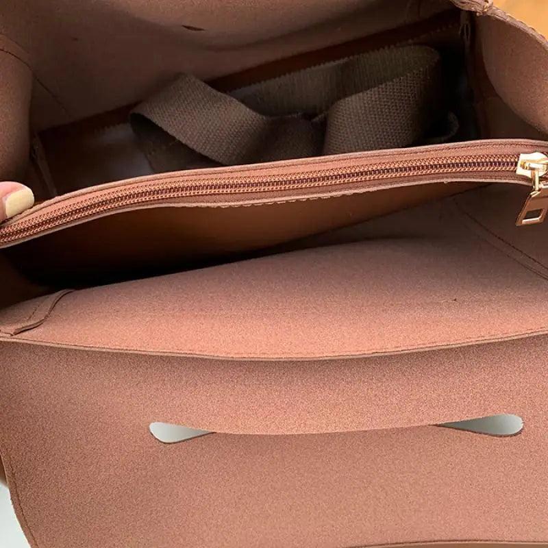 Large Capacity Pu Shoulder Bag for Women Solid Briefcase for Autumn Winter Women